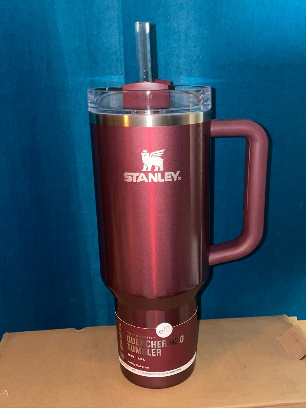 NWT Stanley x Elf LE  40oz flow state Tumbler,Jam Session -Metallic Burgundy